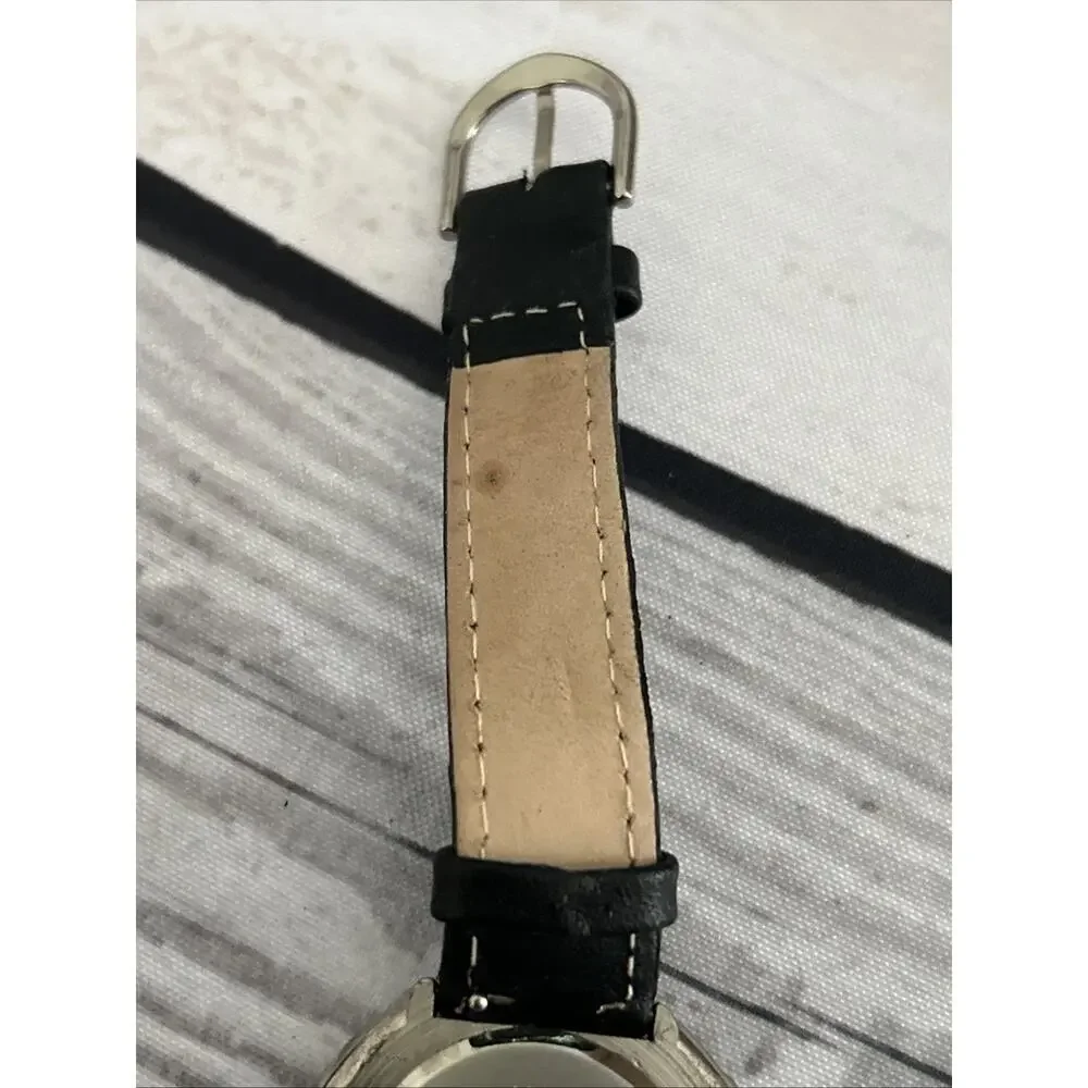 Silver Tone Black Band Women’s Quartz Watch